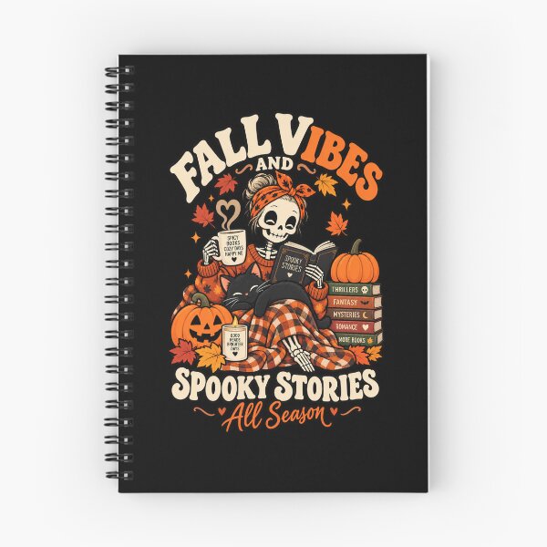 Item preview, Fall Vibes And Spooky Stories Cozy Skeleton Reader designed and sold by Ridaelb.