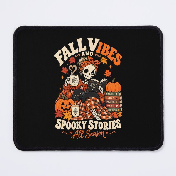 Item preview, Fall Vibes And Spooky Stories Cozy Skeleton Reader designed and sold by Ridaelb.