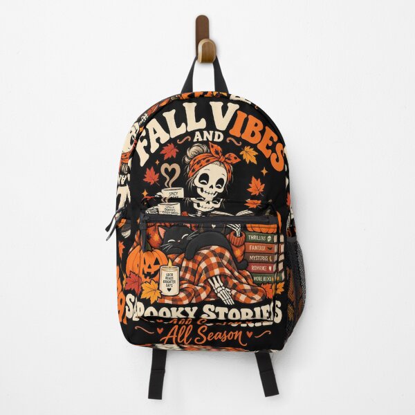 Item preview, Fall Vibes And Spooky Stories Cozy Skeleton Reader designed and sold by Ridaelb.