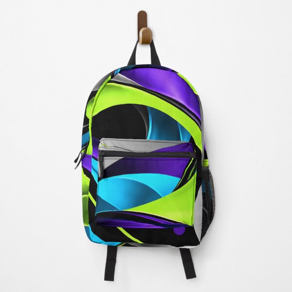 Item preview, Neon Future Flow – Futuristic Abstract Geometric Art in Cyan, Lime & Purple designed and sold by AkiruAiStudio.