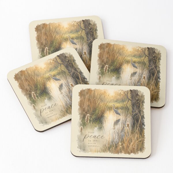 Item preview, Find Peace – Great Blue Heron in a Quiet Stream designed and sold by SusanSweetArt.
