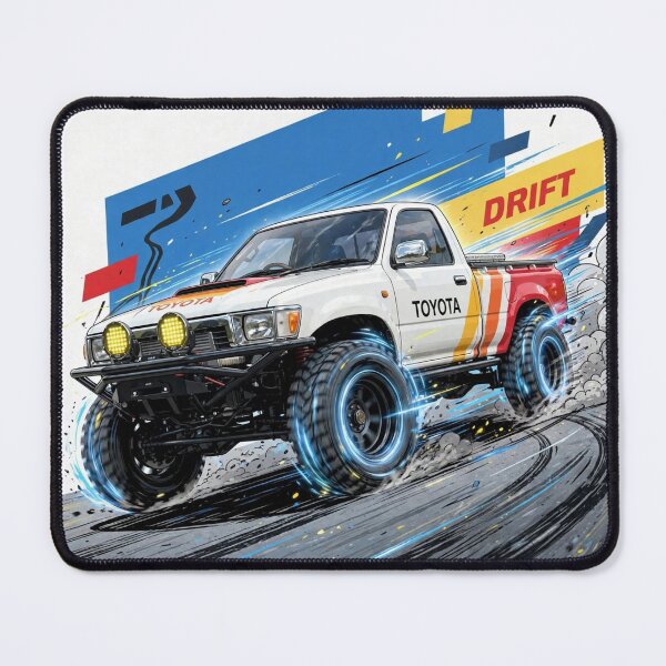 Item preview, Retro Drift Pickup Truck - 90s Japanese Off Road Racing Art designed and sold by redkat-4.