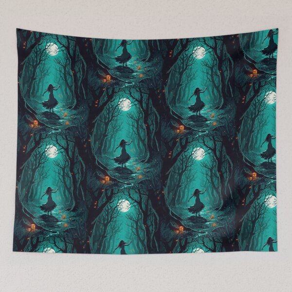 Item preview, Moonlit Forest Dancer – Halloween Witch Silhouette designed and sold by zmsl.