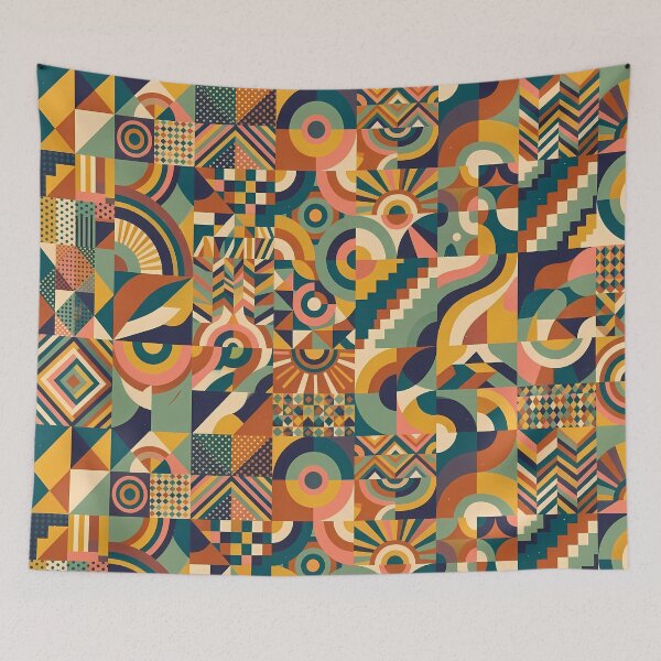 Item preview, Vibrant Sacred Geometry Abstract Mandala Art Print designed and sold by ART ATTACK ZONE.