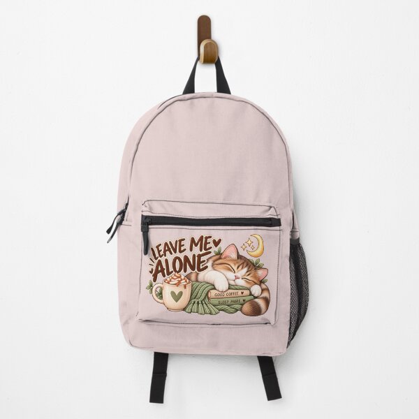 Item preview, Leave Me Alone – Cozy Sleeping Cat & Coffee designed and sold by HO•Designs.