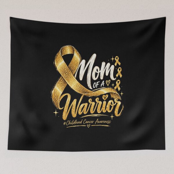 Item preview, childhood cancer awareness gold ribbon mom warrior designed and sold by anapldv.