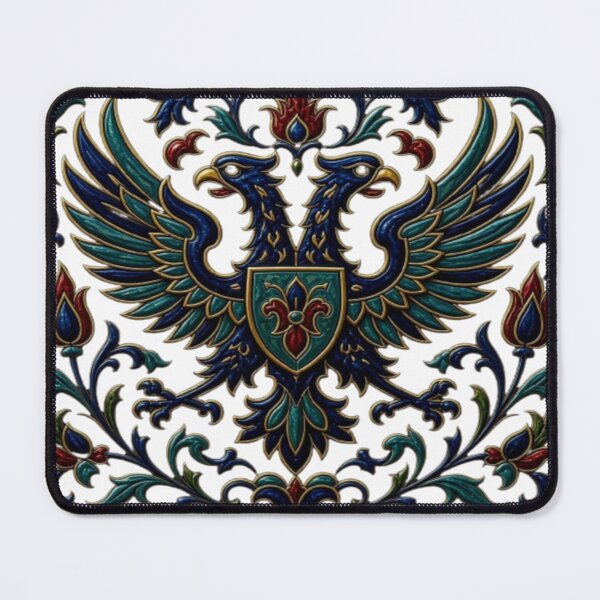 Item preview, Medieval Double Headed Eagle Heraldic Tile Ornament designed and sold by Breezes-of-Ida.