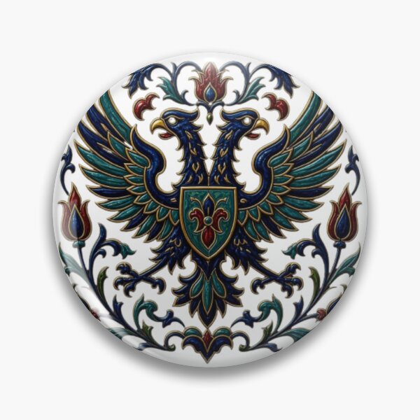 Item preview, Medieval Double Headed Eagle Heraldic Tile Ornament designed and sold by Breezes-of-Ida.
