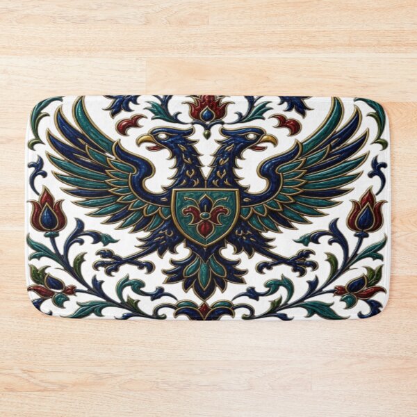 Item preview, Medieval Double Headed Eagle Heraldic Tile Ornament designed and sold by Breezes-of-Ida.