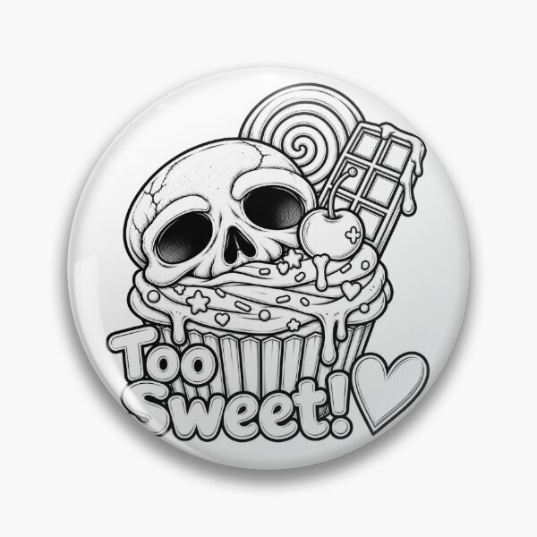 Item preview, Too Sweet! Creepy Cute Candy Skull Line Art designed and sold by Feral-Ink.