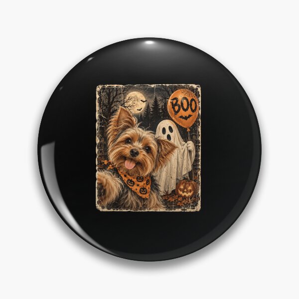 Item preview, Halloween Dog Portrait with Ghost and Pumpkin Balloon designed and sold by anapldv.