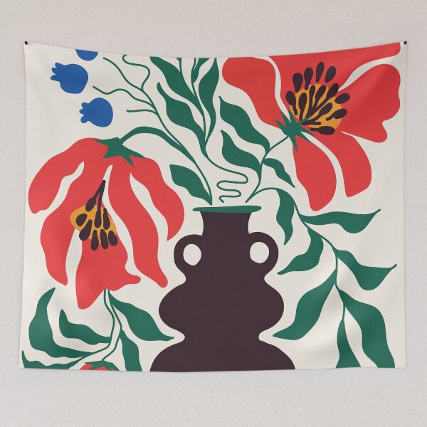 Item preview, Floral Forms 02 | Matisse Inspired Dark Plum Vase & Coral Botanicals designed and sold by MarleneCanto.