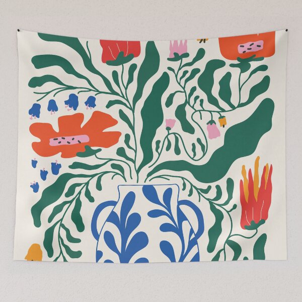 Item preview, Floral Forms 01 | Matisse Inspired Blue Vase & Colorful Botanicals designed and sold by MarleneCanto.