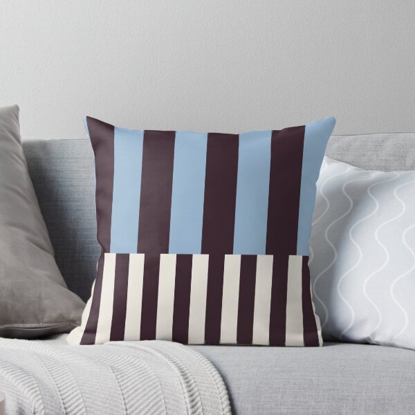 Item preview, Minimal Geometric Rectangles Lines 13 | Blue Dark Plum Cream Cabana Stripes designed and sold by MarleneCanto.