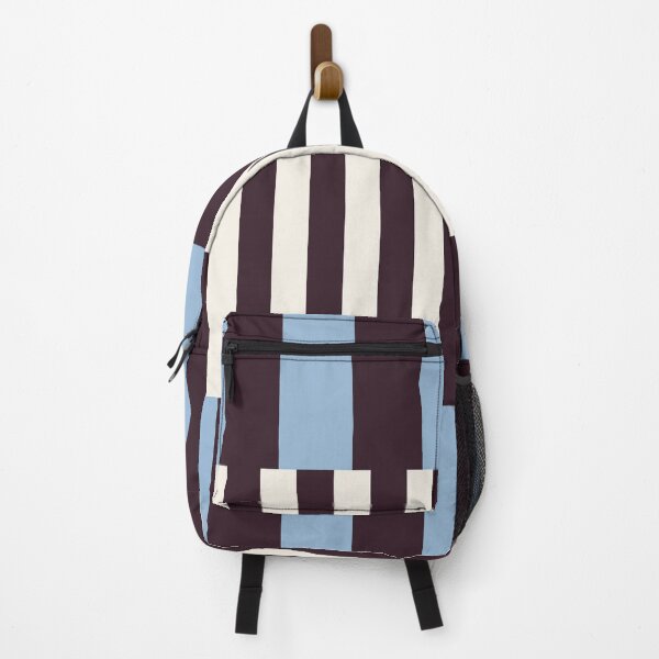 Item preview, Minimal Geometric Rectangles Lines 13 | Blue Dark Plum Cream Cabana Stripes designed and sold by MarleneCanto.
