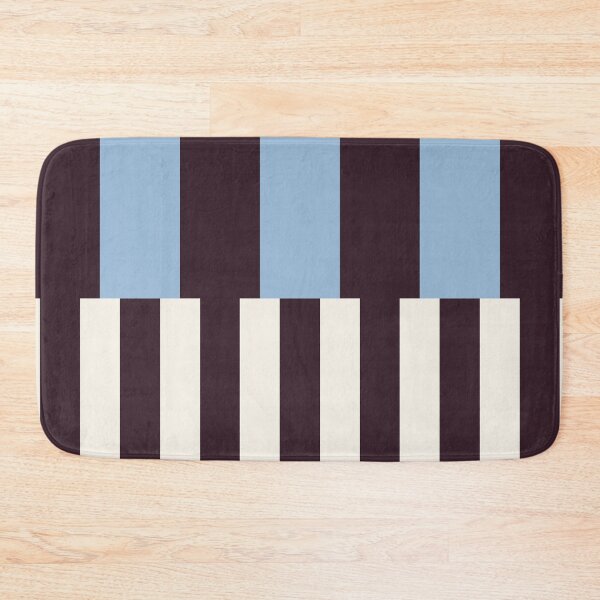 Item preview, Minimal Geometric Rectangles Lines 13 | Blue Dark Plum Cream Cabana Stripes designed and sold by MarleneCanto.
