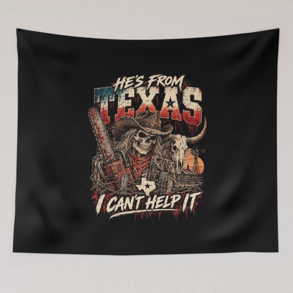 Item preview, Texas Skull Cowboy Horror Western Chainsaw Graphic designed and sold by anapldv.