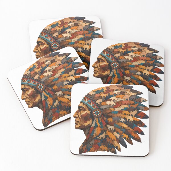 Item preview, Native American Chief Wooden Jigsaw Puzzle Spiritual Animal Art designed and sold by VisualVerseLab.