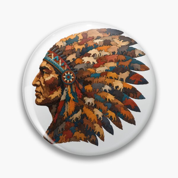 Item preview, Native American Chief Wooden Jigsaw Puzzle Spiritual Animal Art designed and sold by VisualVerseLab.