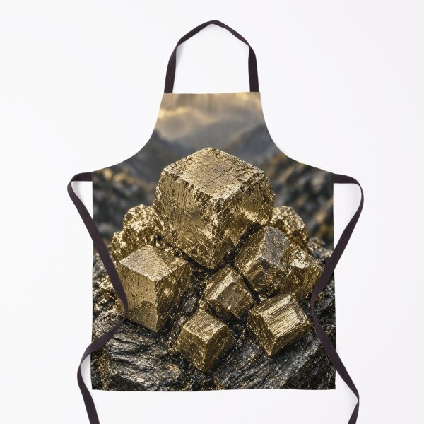 Item preview, Golden Pyrite Crystals Mineral Geology Cube Art designed and sold by PhoceaWallpaper.