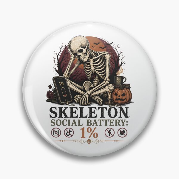 Item preview, Skeleton Social Battery: 1% designed and sold by LiviuGligoros.