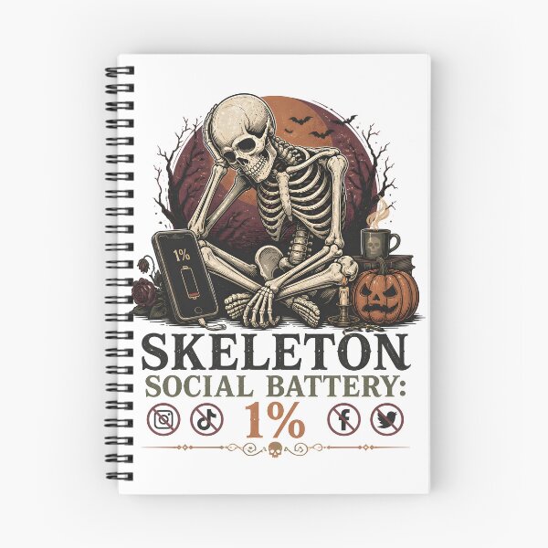 Item preview, Skeleton Social Battery: 1% designed and sold by LiviuGligoros.