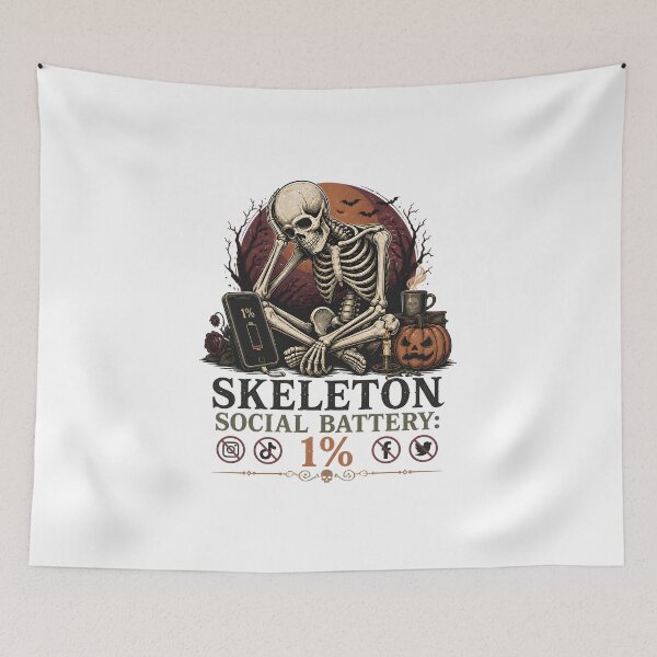Item preview, Skeleton Social Battery: 1% designed and sold by LiviuGligoros.
