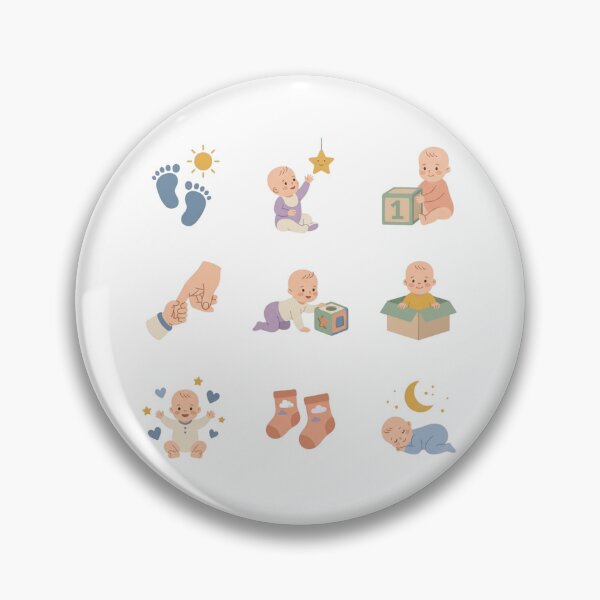 Item preview, Baby Milestone Precious Firsts Vintage Cartoon Nursery Sticker Sheet Pack designed and sold by mood-draftsman.
