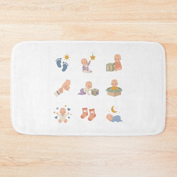 Item preview, Baby Milestone Precious Firsts Vintage Cartoon Nursery Sticker Sheet Pack designed and sold by mood-draftsman.
