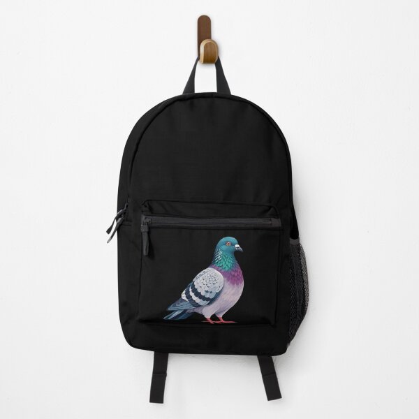 Item preview, pigeon art colorful illustrated bird on black background designed and sold by anapldv.