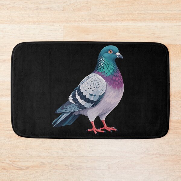 Item preview, pigeon art colorful illustrated bird on black background designed and sold by anapldv.