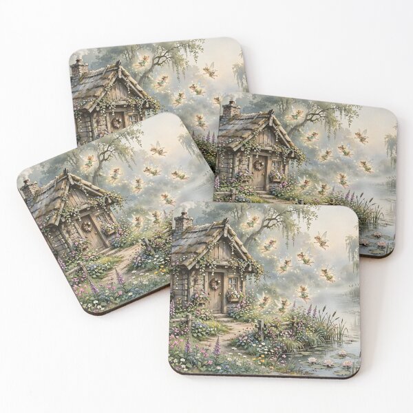 Item preview, Fairy Flock Outside the Druid's River Cottage designed and sold by Fanta-sticky.