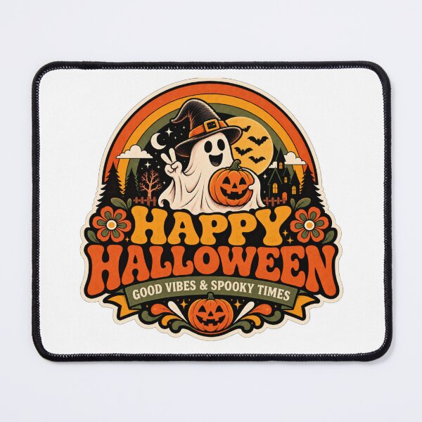 Item preview, Happy Halloween good vibes and spooky times designed and sold by DailyQuestPrint.