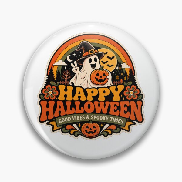 Item preview, Happy Halloween good vibes and spooky times designed and sold by DailyQuestPrint.
