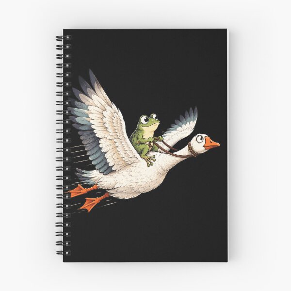 Item preview, frog whimsical fantasy animal riding flying goose art designed and sold by anapldv.