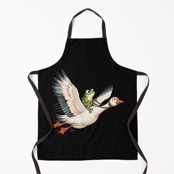 Item preview, frog whimsical fantasy animal riding flying goose art designed and sold by anapldv.