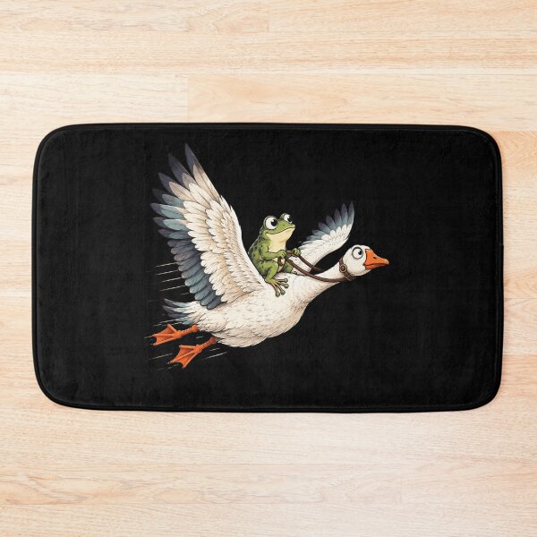 Item preview, frog whimsical fantasy animal riding flying goose art designed and sold by anapldv.
