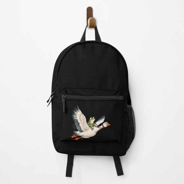 Item preview, frog whimsical fantasy animal riding flying goose art designed and sold by anapldv.