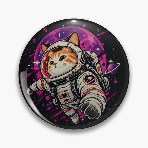 Item preview, Japanese Minimalist 1950s Retro Space Cat Good Luck Kanji designed and sold by DoArtITa.