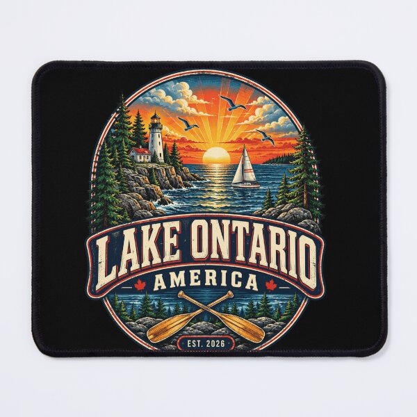 Item preview, Lake Ontario Sunset Lighthouse Sailboat Coastal Art designed and sold by anapldv.