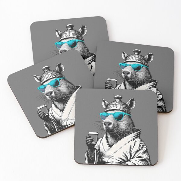 Item preview, Cool Capybara Samurai Coffee Lover designed and sold by Structure-Blue.