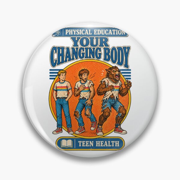 Item preview, Vintage Physical Education Your Changing Body – Retro Werewolf Teen Health Parody designed and sold by WolfmanProphecy.