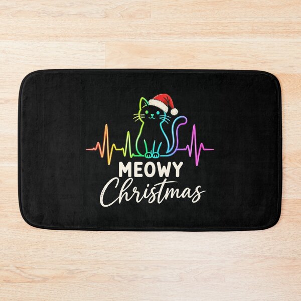 Item preview, christmas cat rainbow neon heartbeat festive holiday art designed and sold by anapldv.