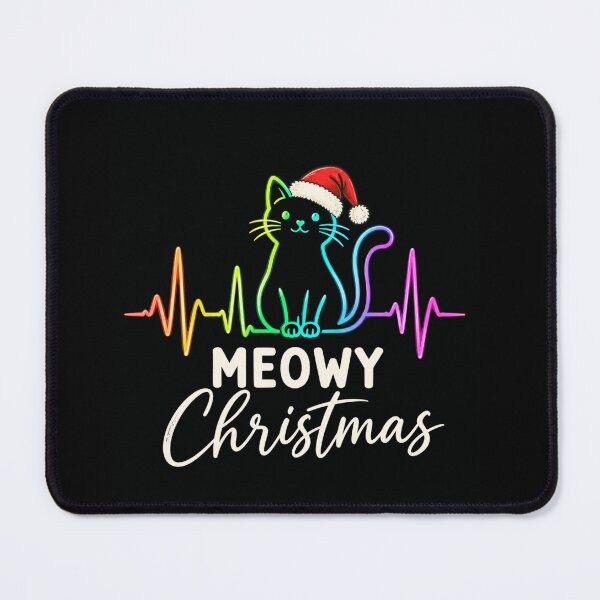 Item preview, christmas cat rainbow neon heartbeat festive holiday art designed and sold by anapldv.