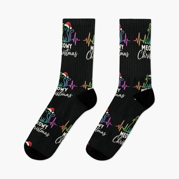 Item preview, christmas cat rainbow neon heartbeat festive holiday art designed and sold by anapldv.