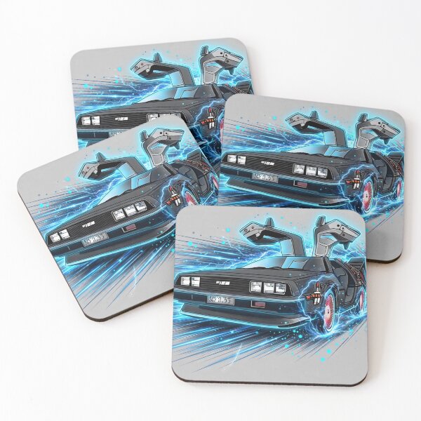 Item preview, Retro Time Machine Gullwing Car - 80s Sci Fi Electric Drift Art designed and sold by redkat-4.