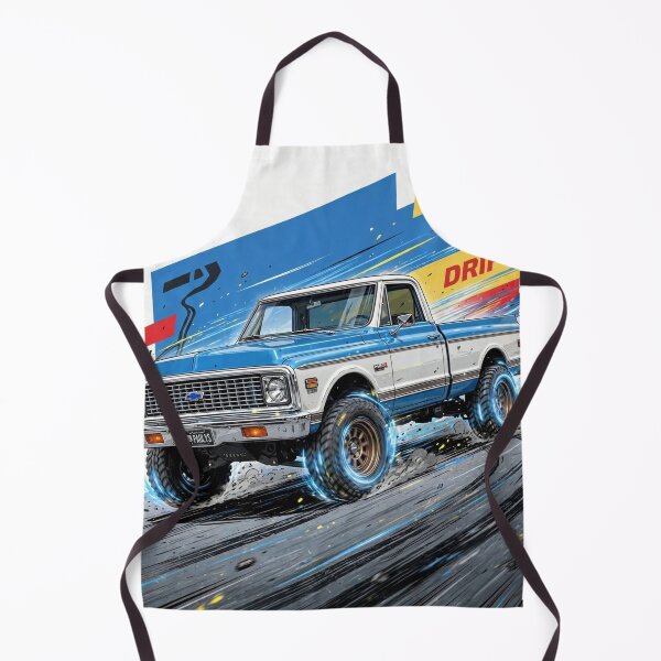 Item preview, Blue White K10 Chevy Drift Truck - Retro 70s Classic Pickup Drifting Art designed and sold by redkat-4.