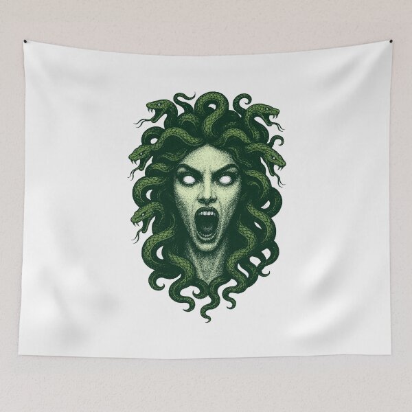 Item preview, Medusa – Green Gorgon Greek Mythology Art designed and sold by xndrlab.