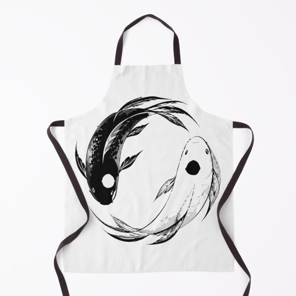 Item preview, Yin Yang Koi Fish Black White Ink Art designed and sold by Avenuse style.