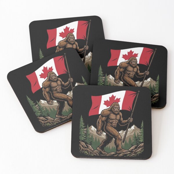 Item preview, Bigfoot Canada Flag Sasquatch Mountain Forest Wilderness Canadian Pride Design designed and sold by 519xdesign.
